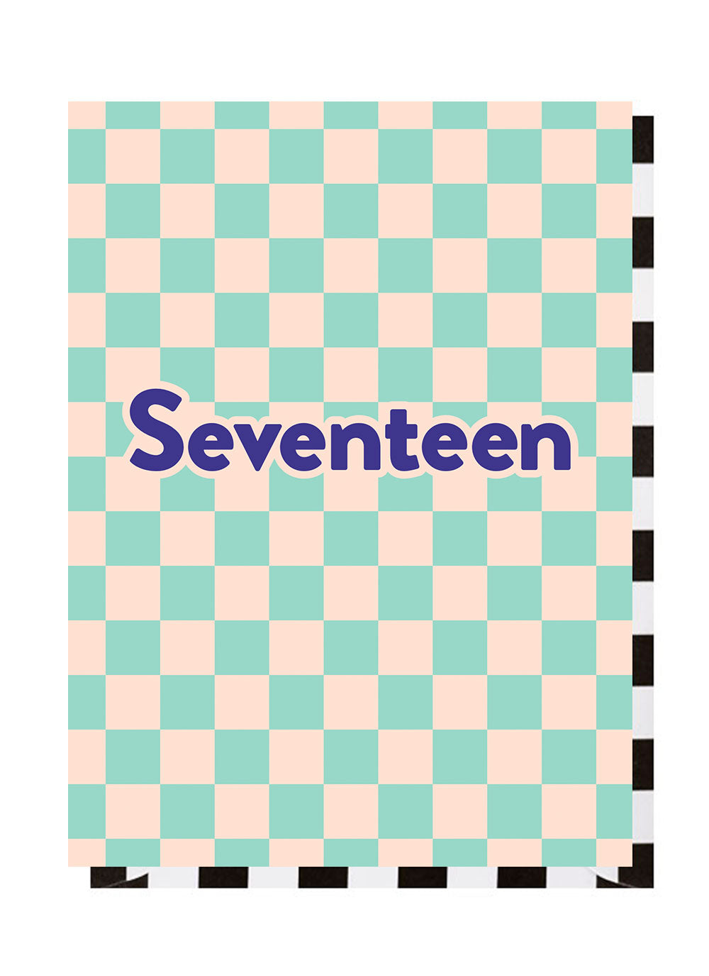 Seventeen Checkerboard 17th Birthday Card