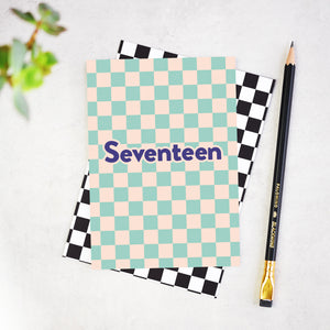 Seventeen Checkerboard 17th Birthday Card