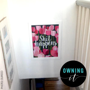 funny floral slogan print