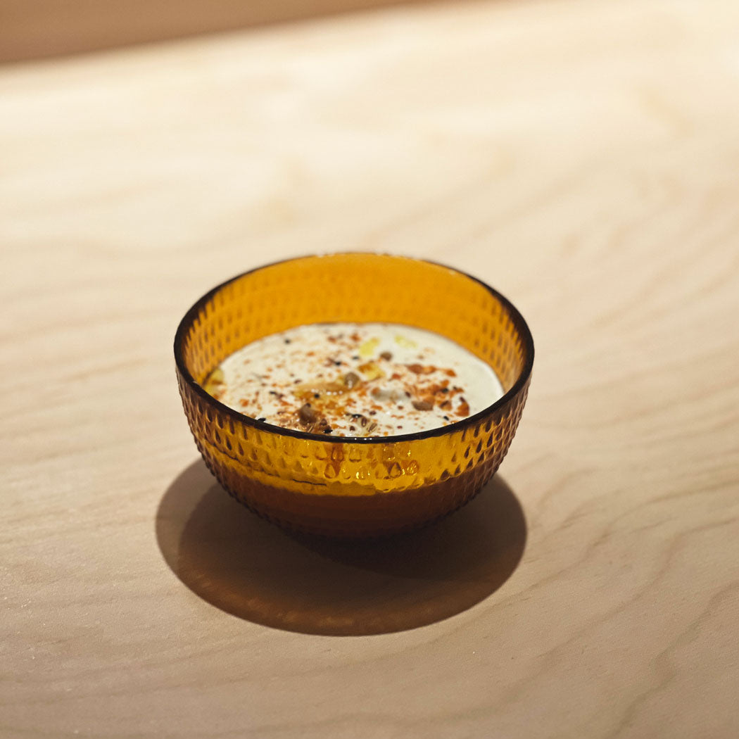 Amber Glass Dipping Bowl