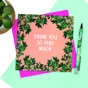 botanical thank you card