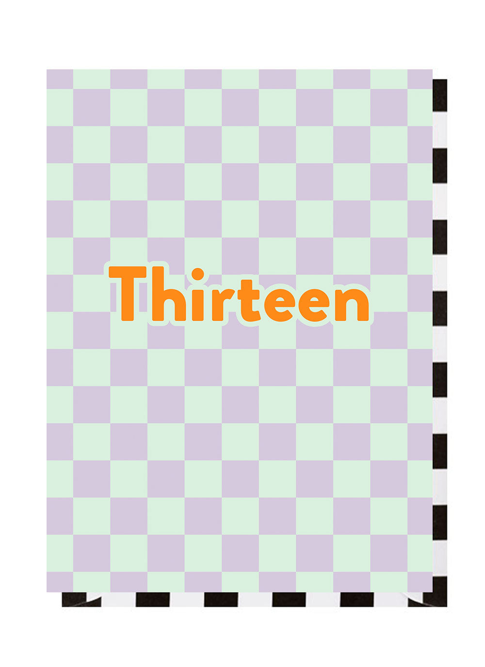 Thirteen Checkerboard 13th Birthday Card