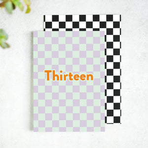 Thirteen Checkerboard 13th Birthday Card