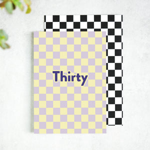 Thirty Checkerboard 30th Birthday Card