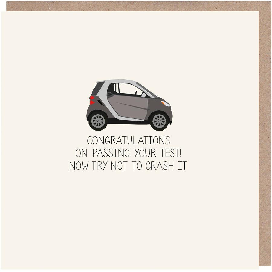 funny driving test card