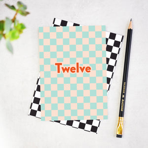 Twelve Checkerboard 12th Birthday Card