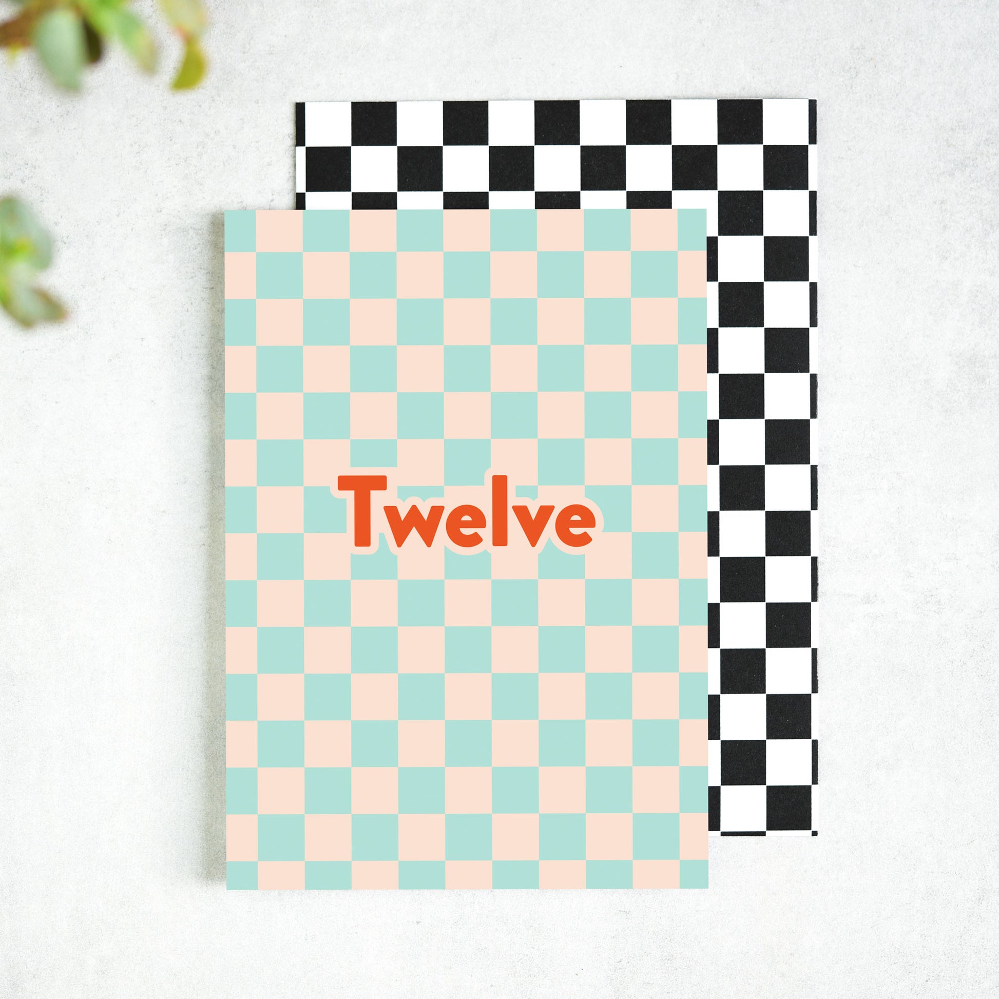 Twelve Checkerboard 12th Birthday Card