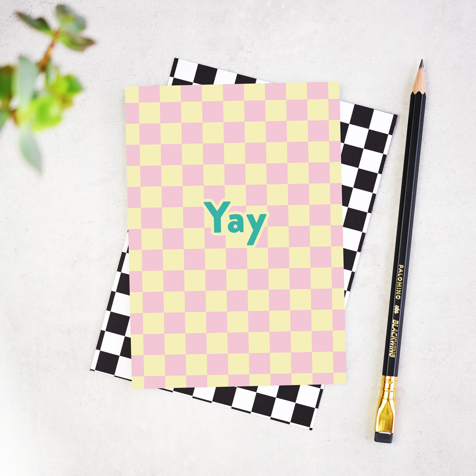 Yay Checkerboard Birthday Card
