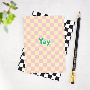 Yay Checkerboard Birthday Card