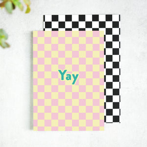 Yay Checkerboard Birthday Card