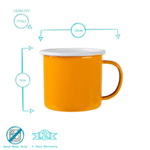 Enamel mug 375ml - various colours