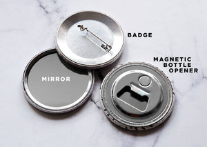 Floral Print Pocket Mirror/Badge/Bottle Opener