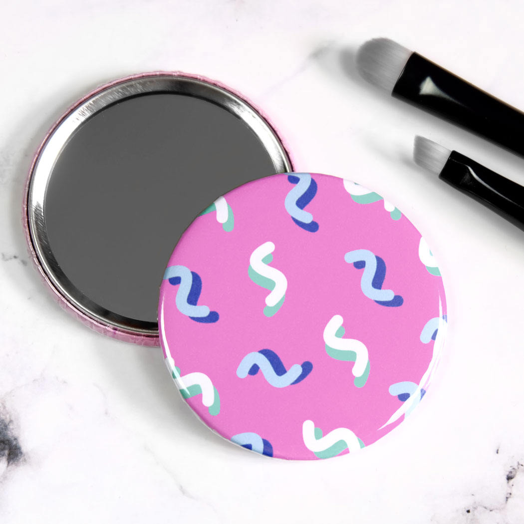 Squiggles Print Pocket Mirror/Badge/Bottle Opener