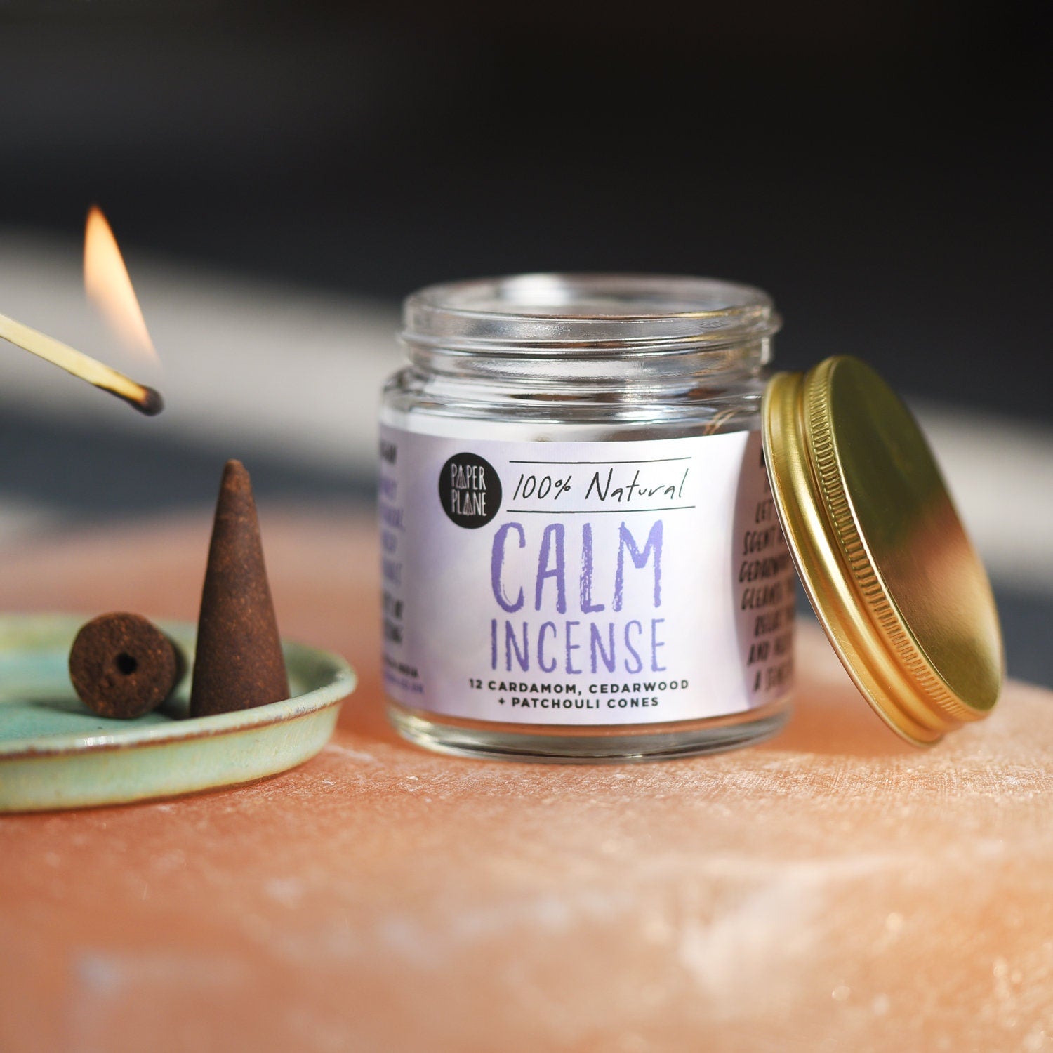 Calm Incense Jar of Incense Cones - plant based, vegan – Paper Plane