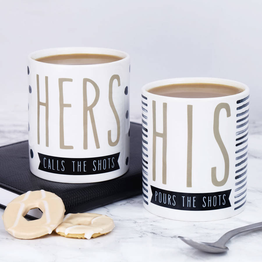 Funny Calls The Shots/Pours The Shots His & Hers Mugs