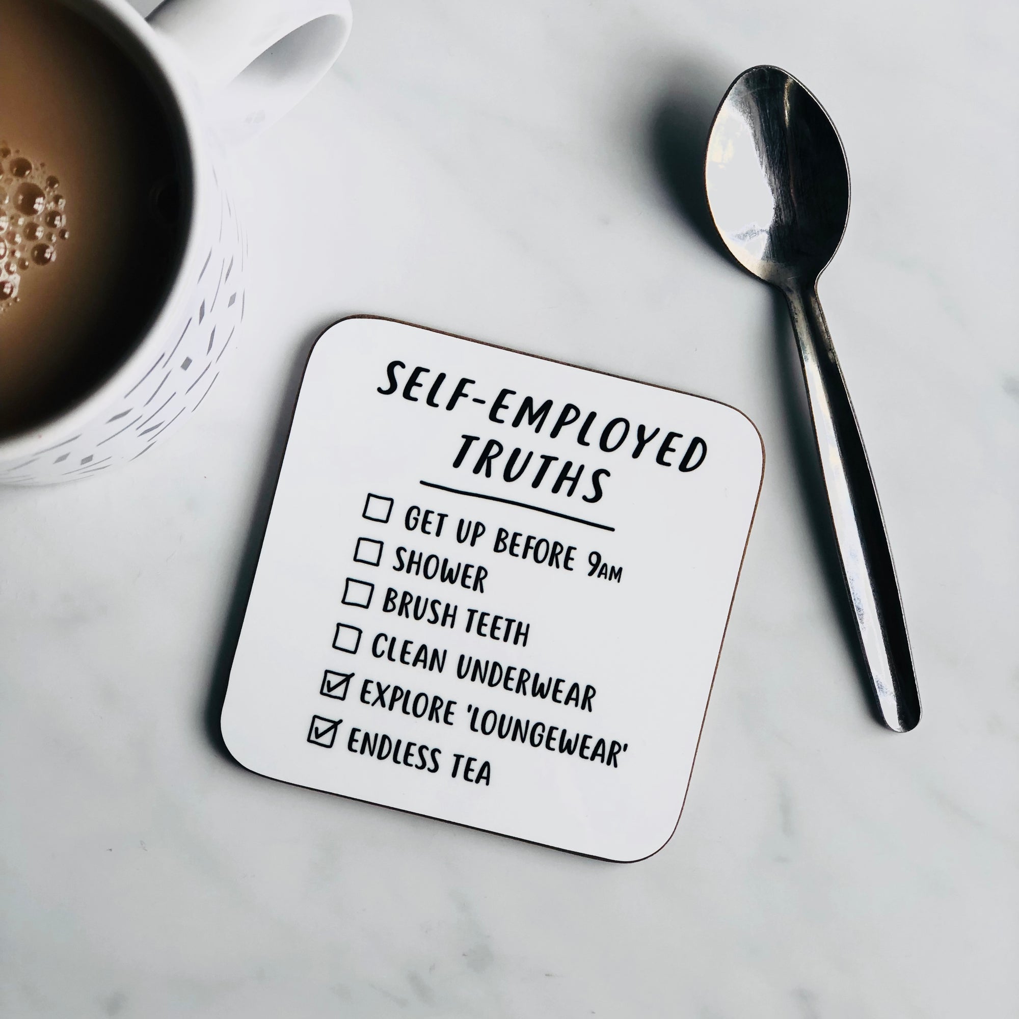 self employed truths coaster